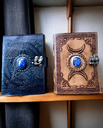 Premium Journal, Antique Pattern, Leather Notebook "Magical Chronicle" 200 pages, 2 variants to choose from, personalization option with engraving