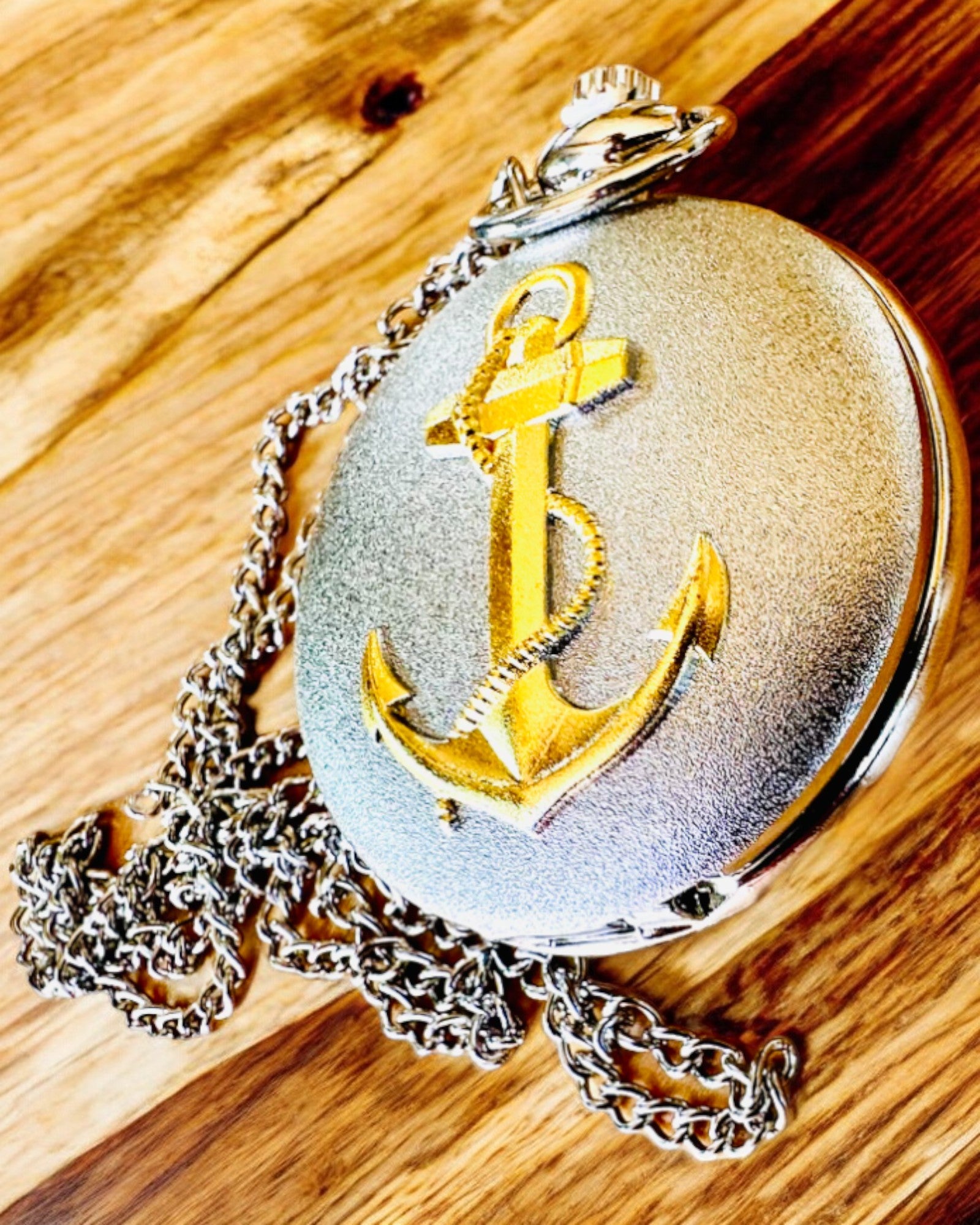 Pocket Watch "Golden Anchor" - personalization for a gift with engraving