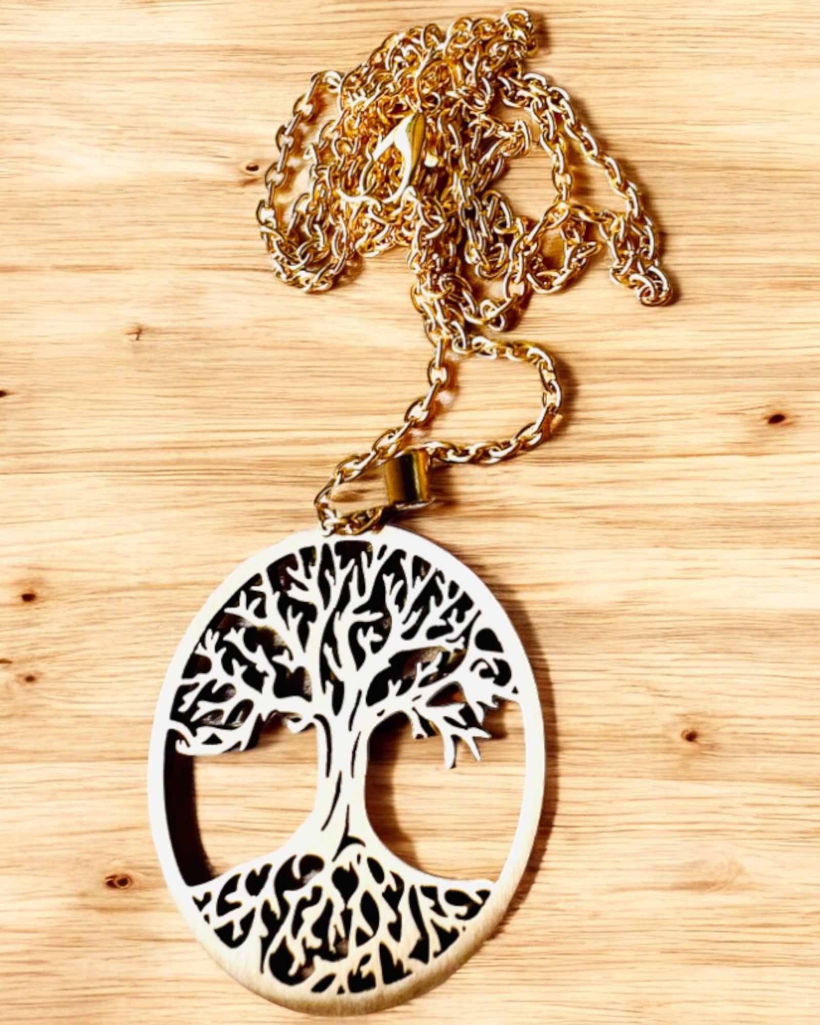 Collana "Albero della Vita" in Acciaio Inossidabile - personalizzazione con incisione, 2 varianti di colore