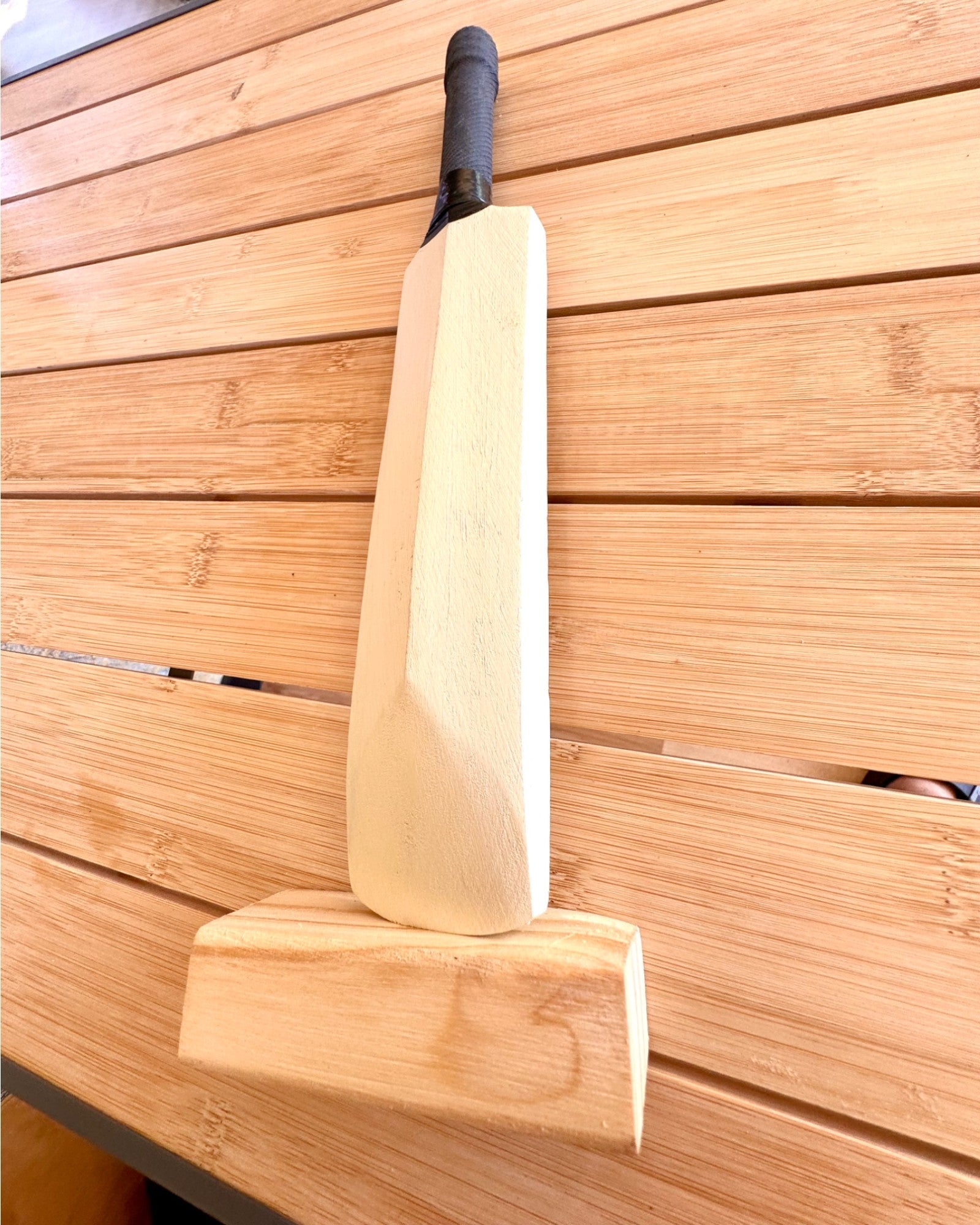 Bastone da Cricket in Legno con Base - decorazione, Ideale come Regalo con Opzione di Incisione