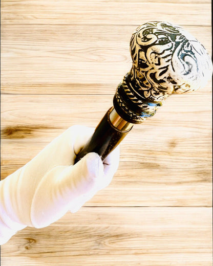 "Majesty's Cane" Walking Stick Wooden Handcrafted, engraving option, 2 variants to choose from