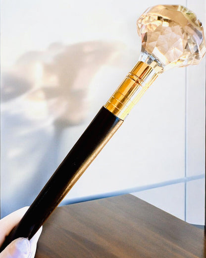 White Diamond" Walking Cane - Handcrafted Wood, Engraving Option Available