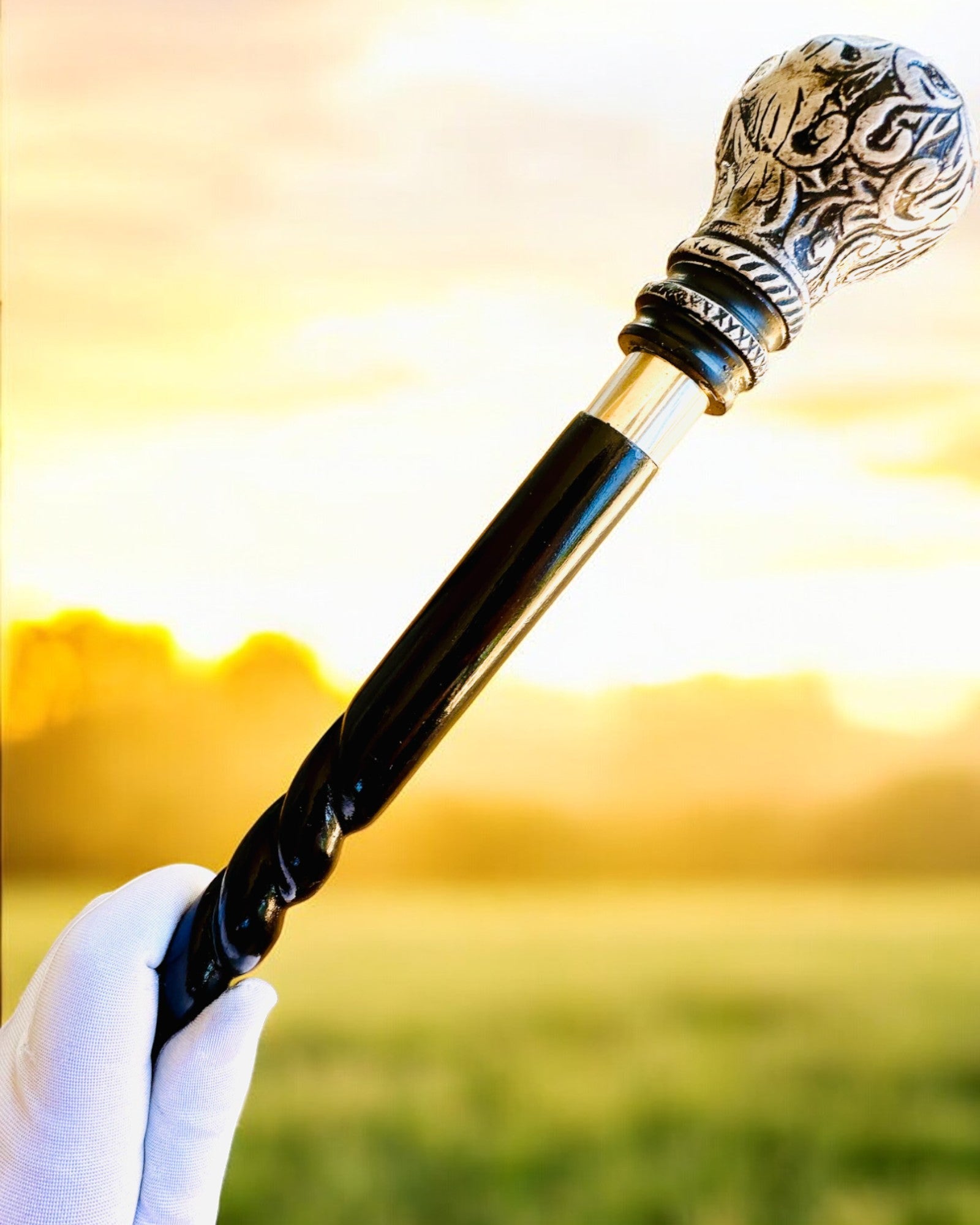 "Majesty's Cane" Walking Stick Wooden Handcrafted, engraving option, 2 variants to choose from