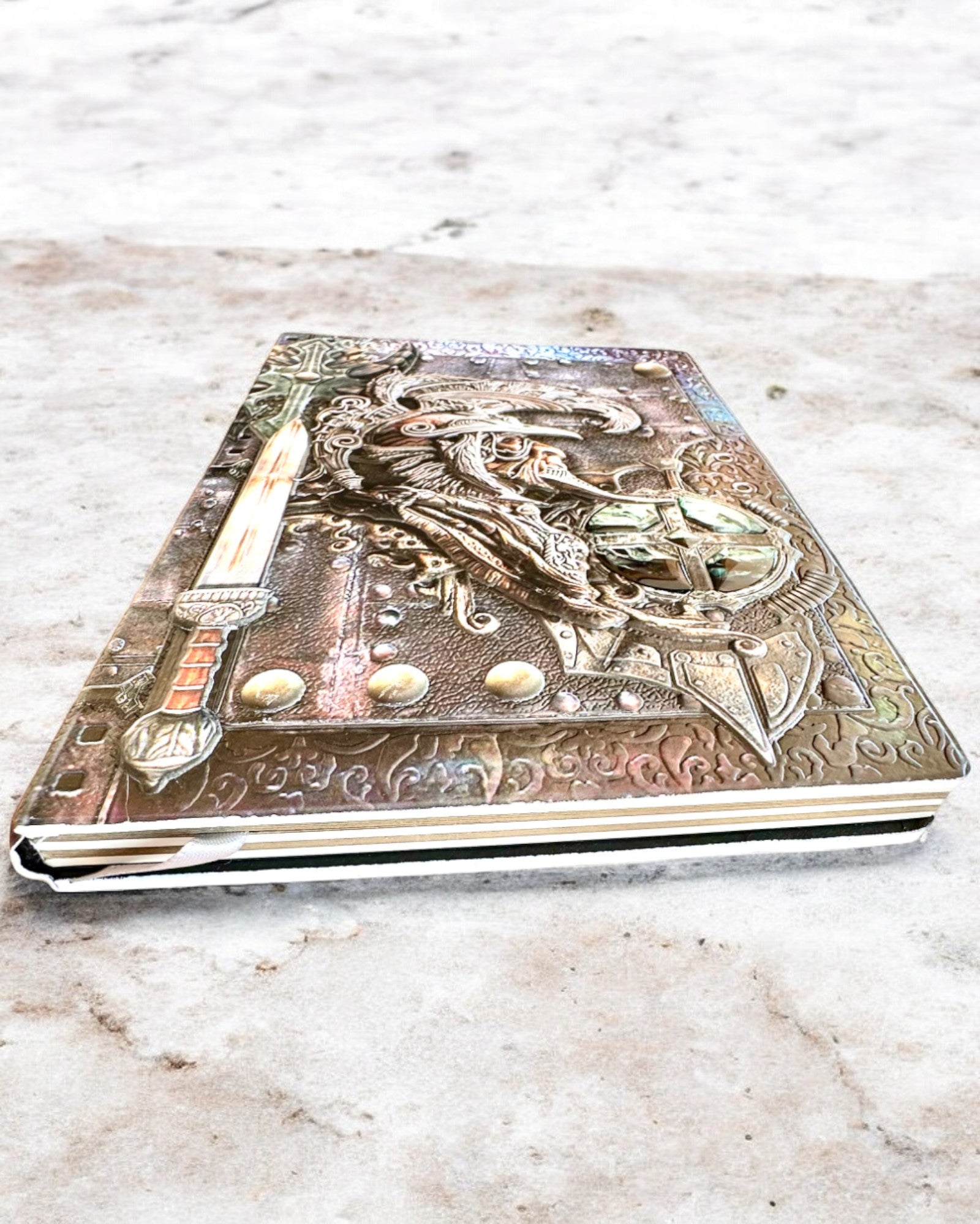 "Warrior's Chronicle - Knight Themed Notebook", notes with the option of personalizing with engraving for a gift