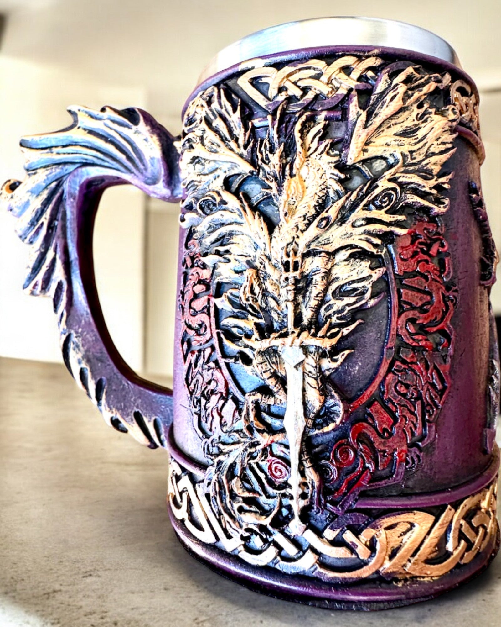 Mug Sombre du Chevalier - 700 ml, possibilité de personnalisation par gravure pour un cadeau