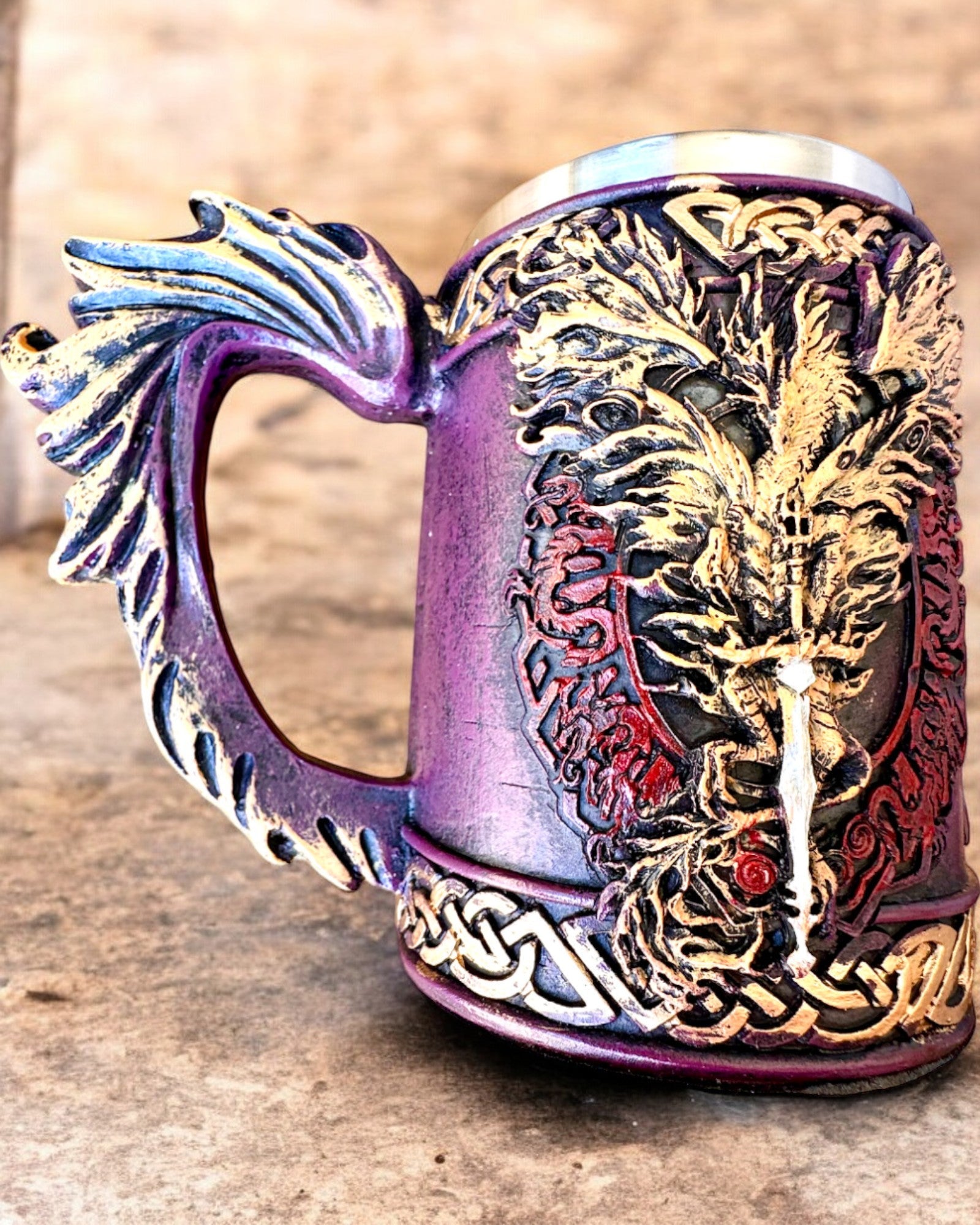 Mug Sombre du Chevalier - 700 ml, possibilité de personnalisation par gravure pour un cadeau