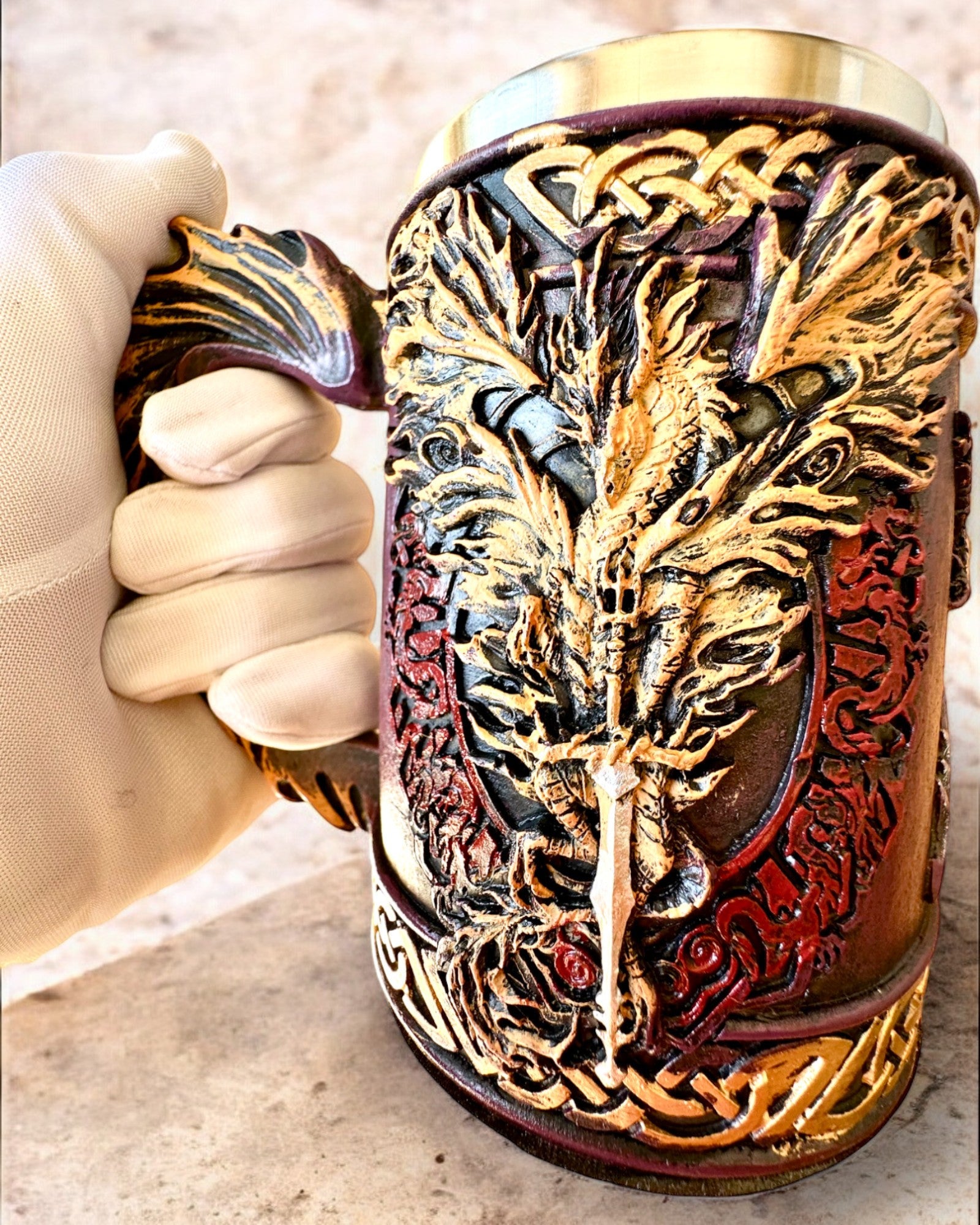 Mug Sombre du Chevalier - 700 ml, possibilité de personnalisation par gravure pour un cadeau