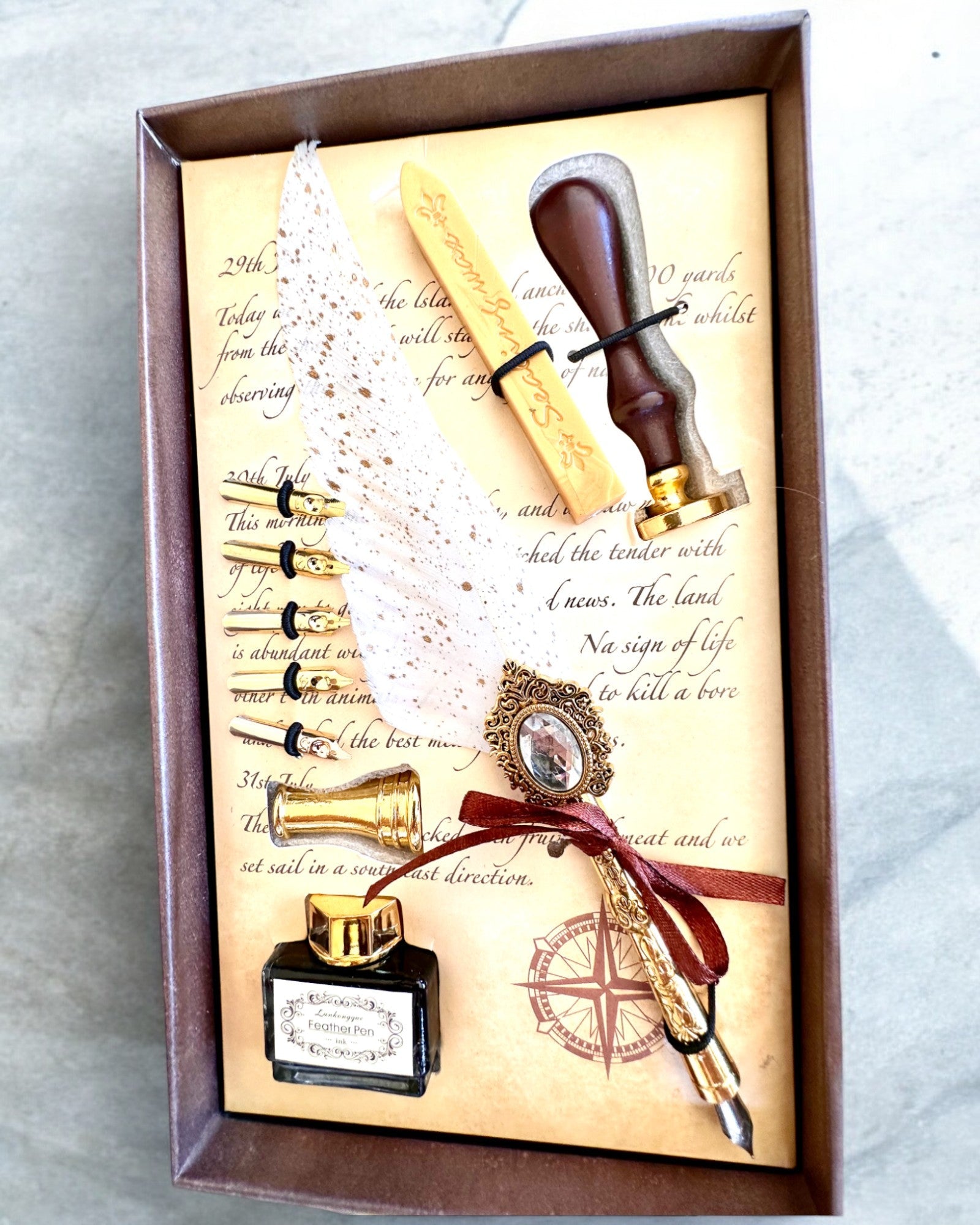 Calligraphy Set "Elegance in Practice" with Engraving Option, for a gift. 2 color variants to choose from.