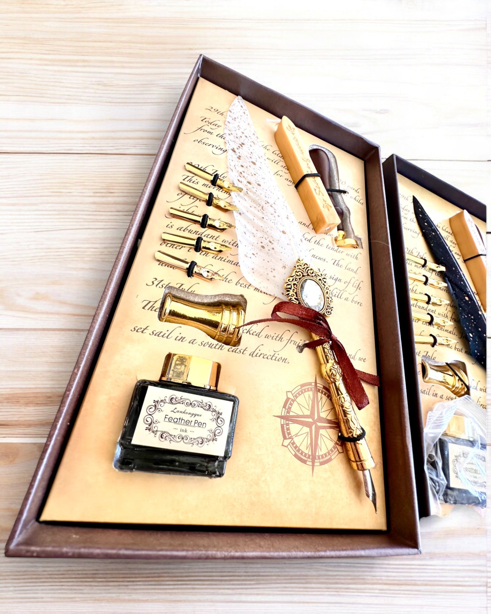 Calligraphy Set "Elegance in Practice" with Engraving Option, for a gift. 2 color variants to choose from.