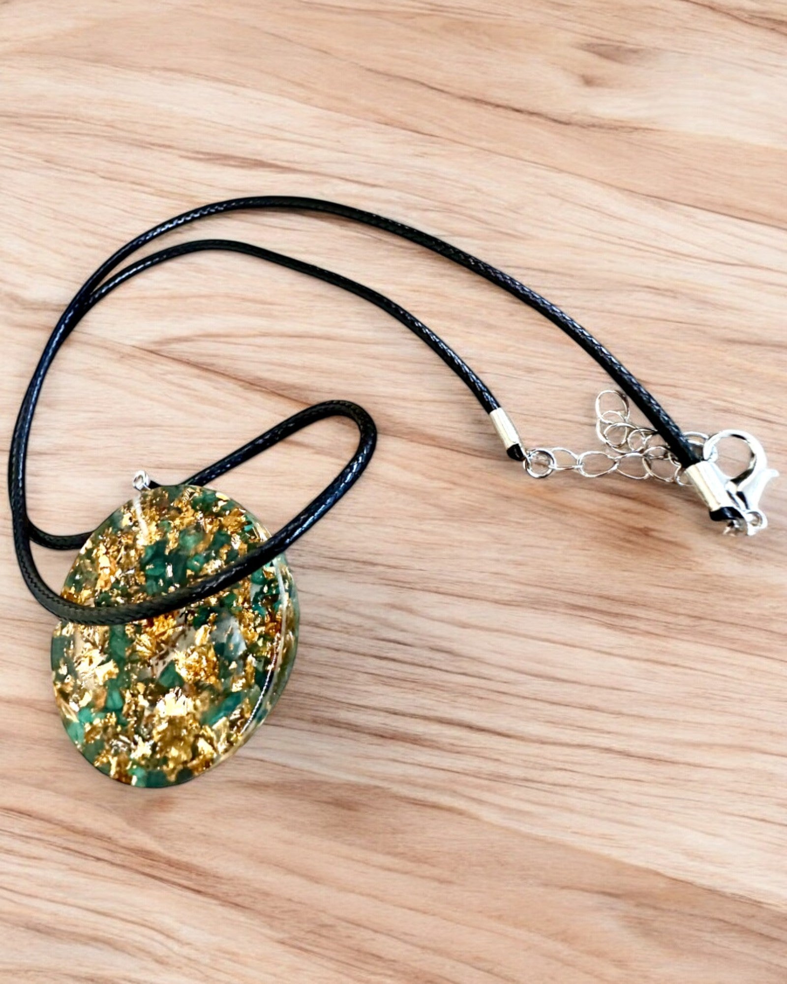 "Amuleto di Malachite della Vita" - collana con possibilità di personalizzazione con incisione per un regalo