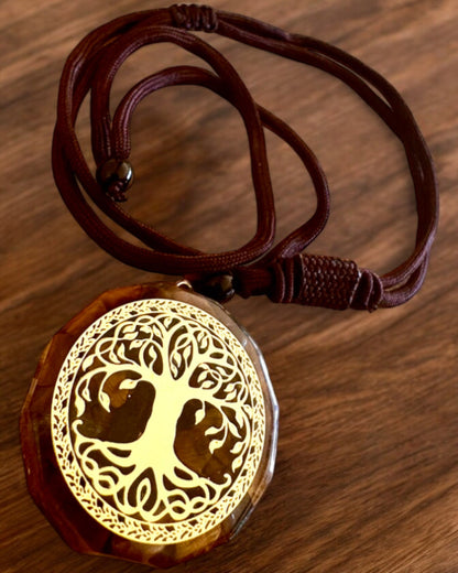 Amulet "Tree of Life" with tiger's eye, necklace for a gift with personalized engraving