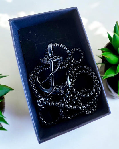 "Ancre de Détermination - Amulette Marine", collier, possibilité de personnalisation par gravure pour un cadeau, 3 variantes au choix