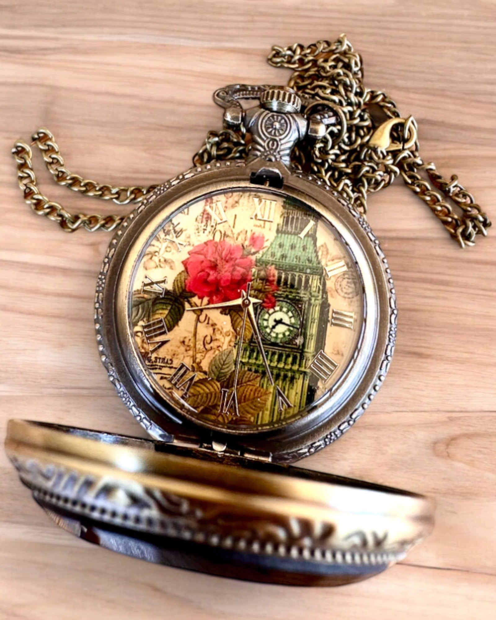 Pocket Watch "Vintage Charm" personalization with engraving for a gift