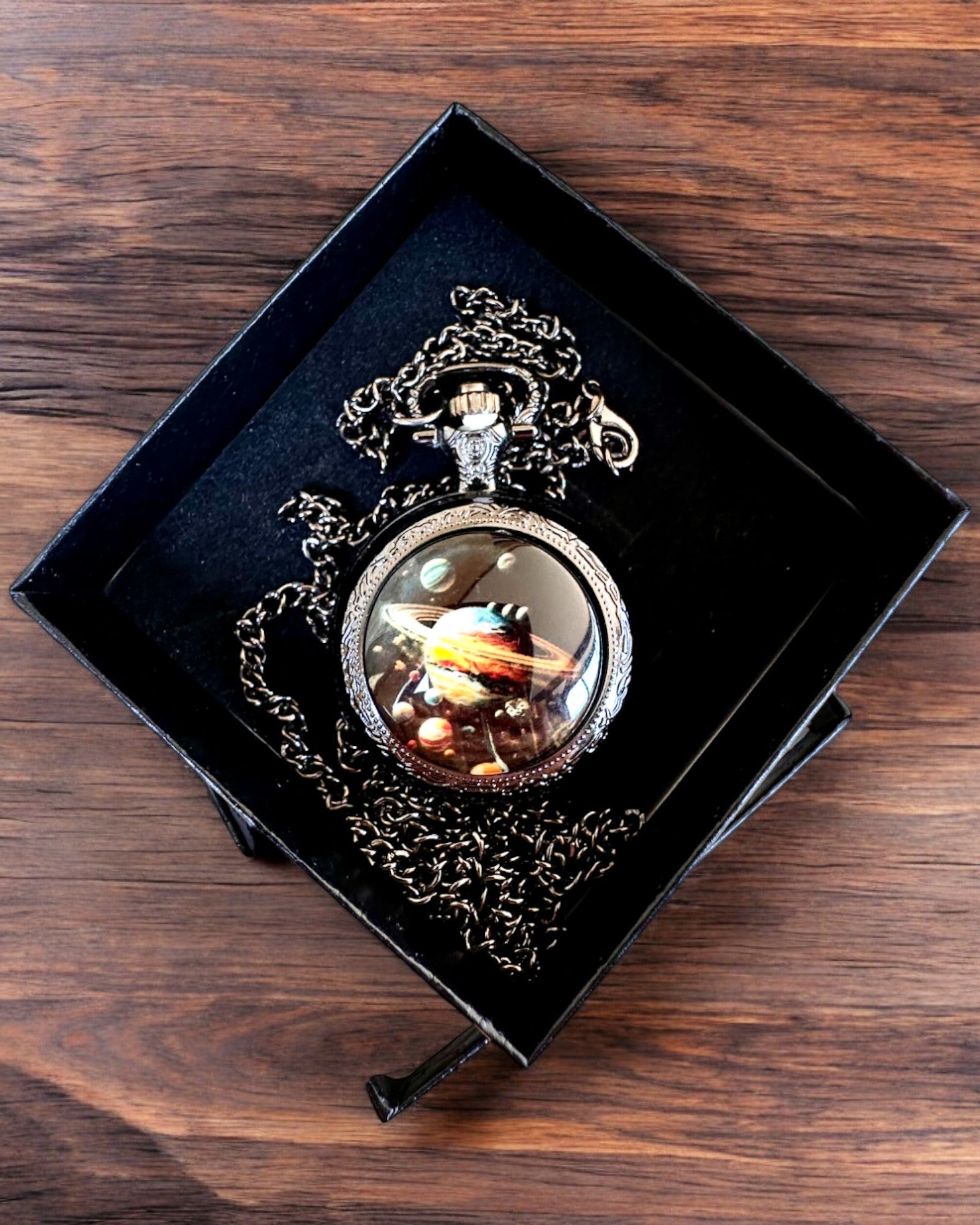 Montre de poche cosmique "Secret Galactique", personnalisation par gravure pour un cadeau