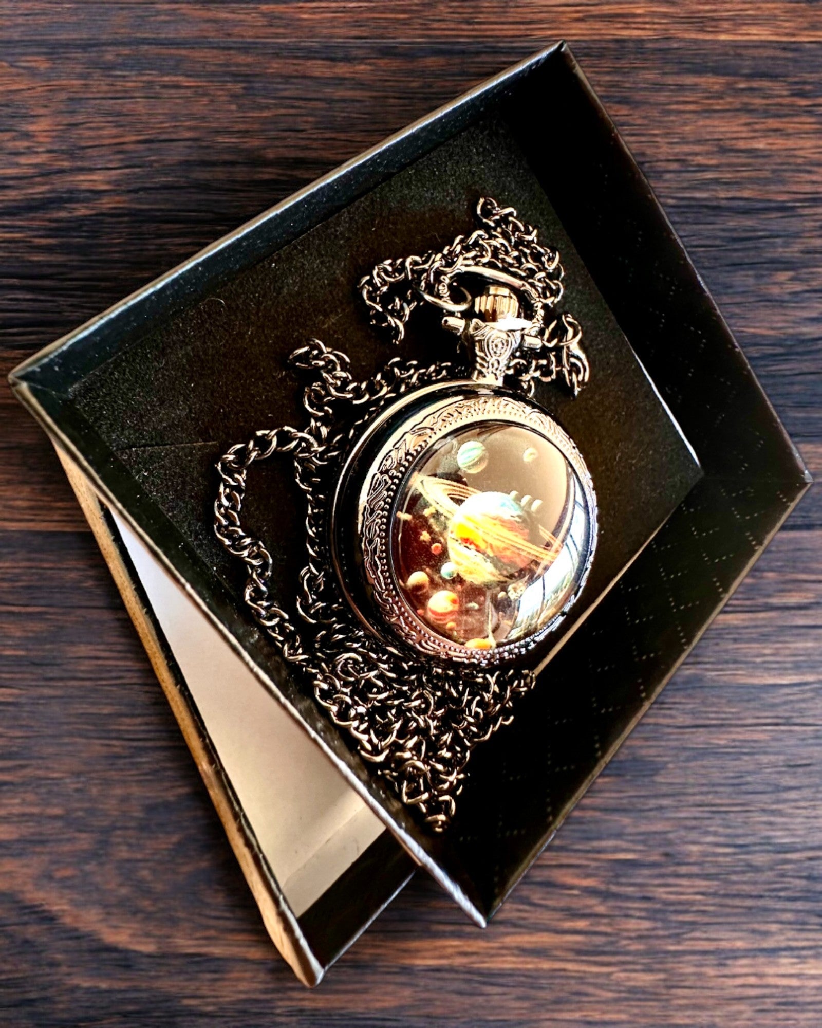 "Galactic Secret" Cosmic Pocket Watch, personalization with engraving for a gift