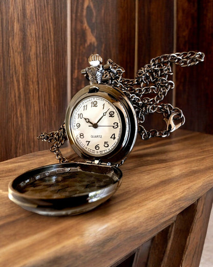 Pocket watch "Tiger Elegance" made of stainless steel with engraving option for a gift