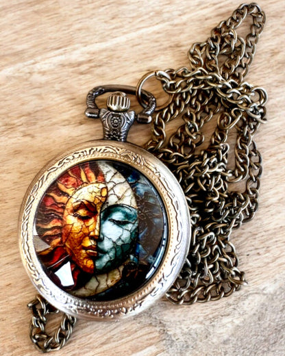 Elegant pocket watch "Sunny Lumination" with engraving option for a gift