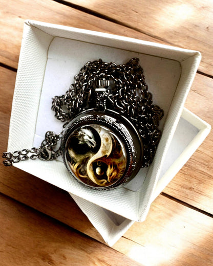 "Dragon Circle 2" Pocket Watch – a stylish accessory with a touch of magic - personalization with engraving for a gift