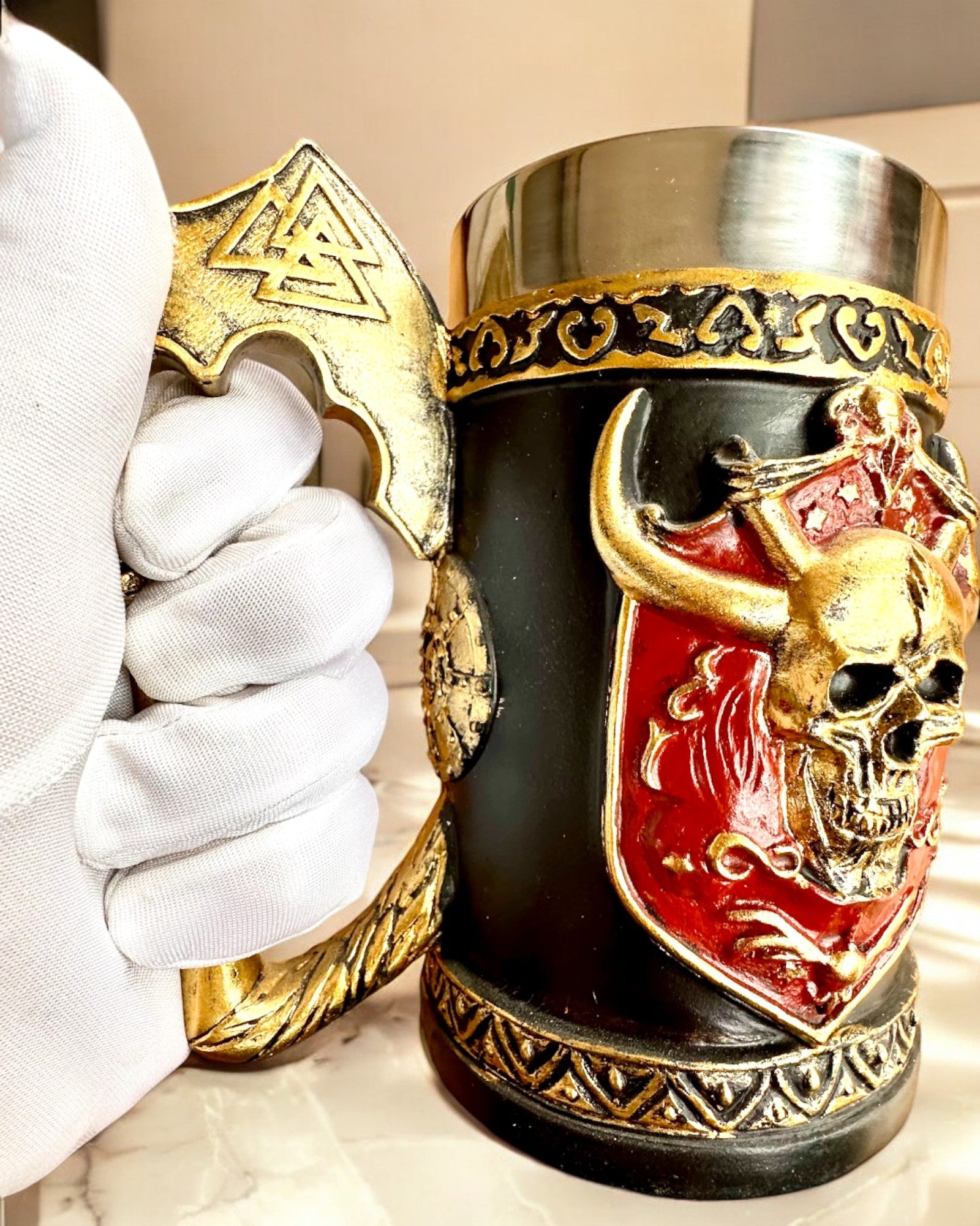 Warrior's Carnival Mug - 600 ml, 16 cm in height, personalization option with engraving for a gift