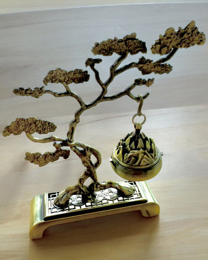 Manico Metallico Elegante per Incenso Bonsai - possibilità di personalizzazione con incisione per un regalo