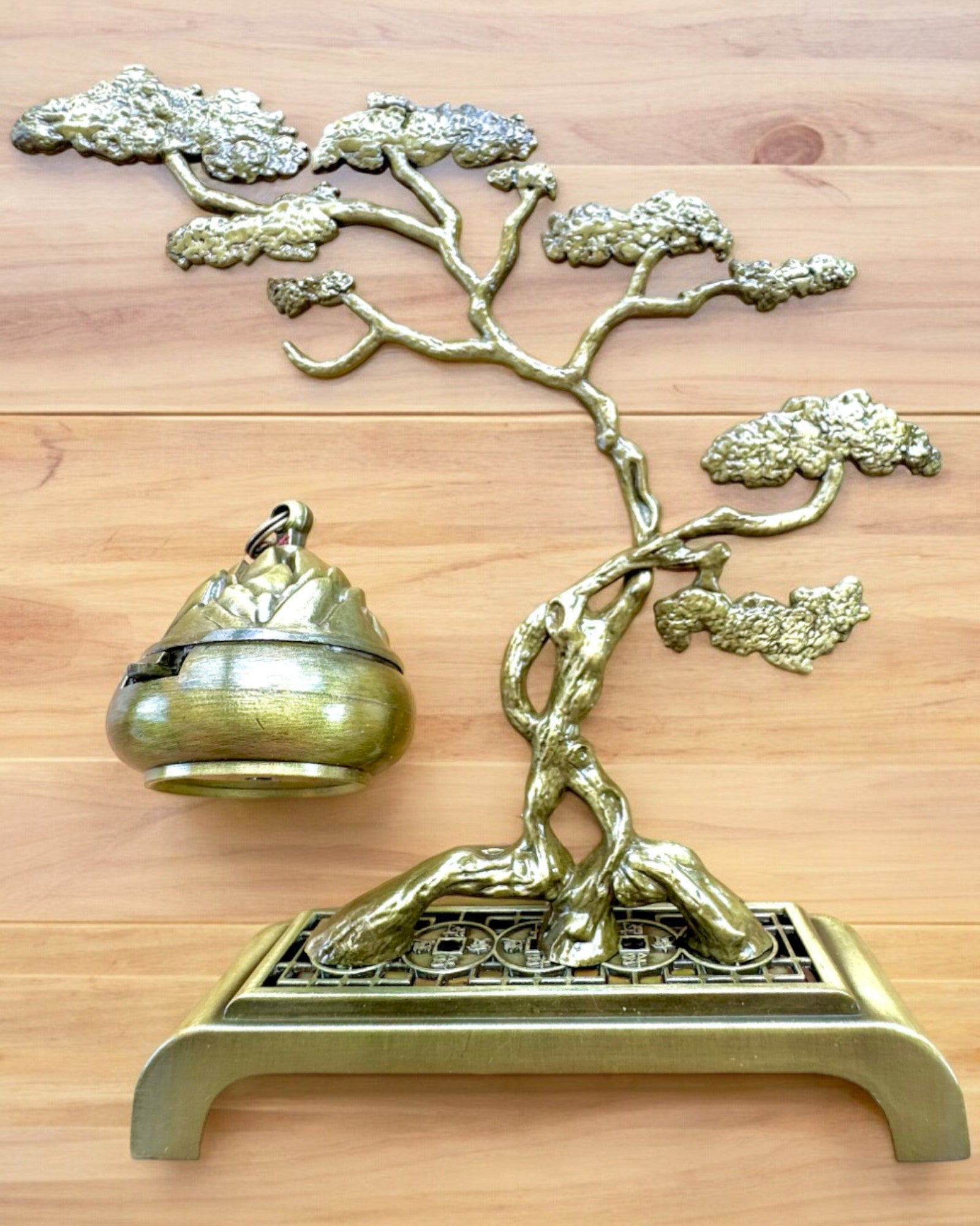 Elegant Metal Incense Holder Bonsai - personalization option with engraving for a gift