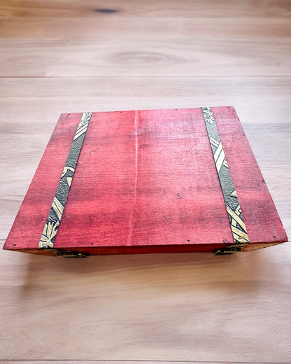 Antike Holzschatulle mit Gravurmöglichkeit, 23 cm x 16 cm x 7,5 cm