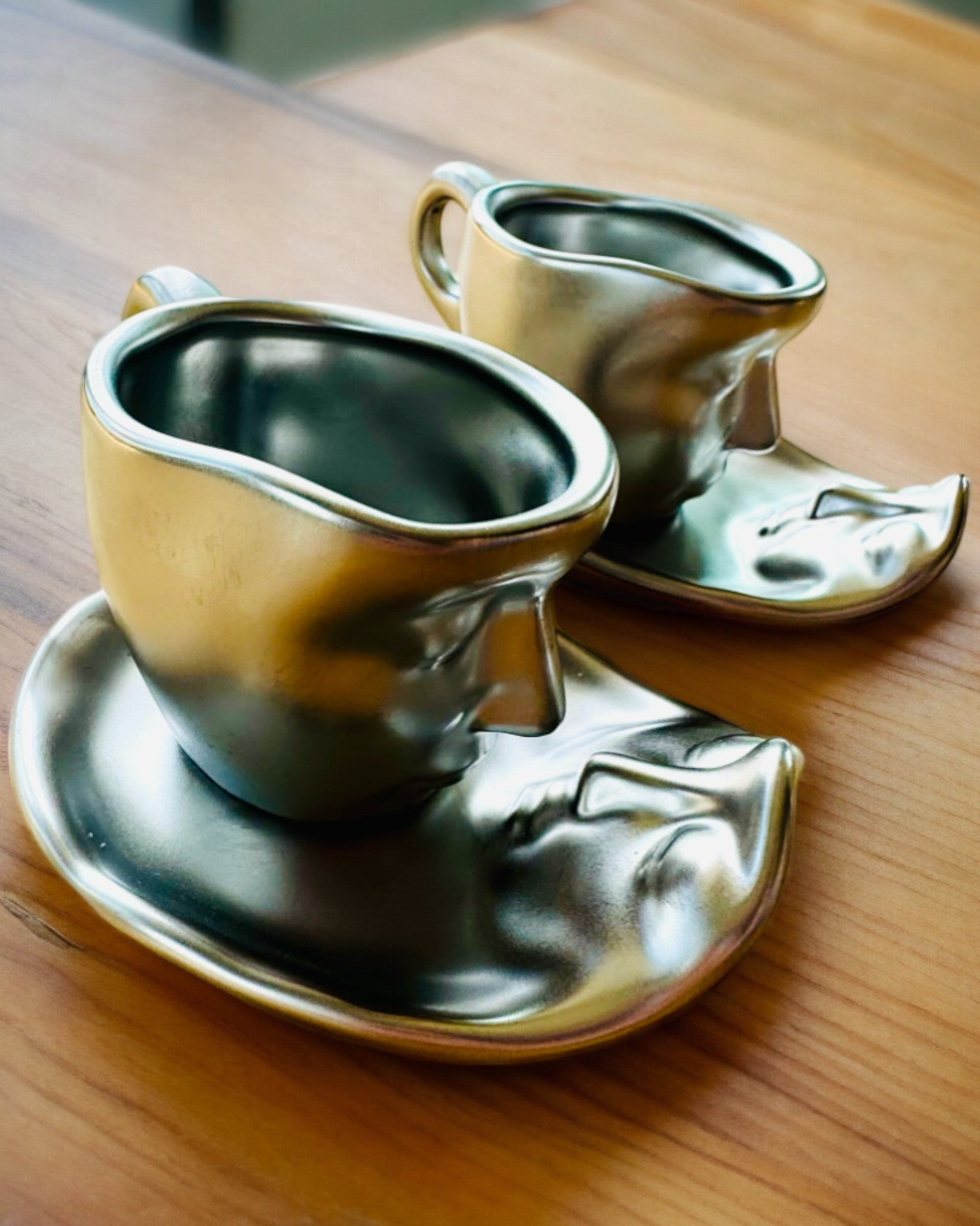 Elegant Ceramic Cups "Maska" – Set of 2 pcs. - personalization option with engraving for a gift