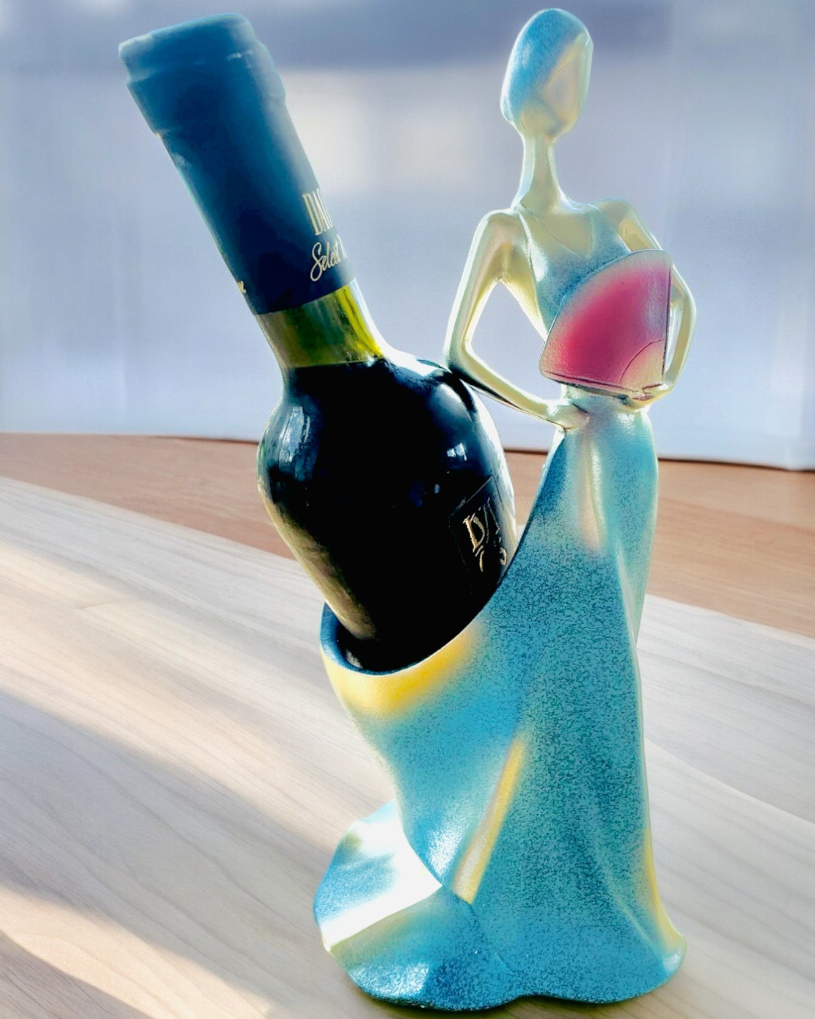 Elegant Bottle Stand - Lady Statue - personalization with engraving, 2 variants to choose from