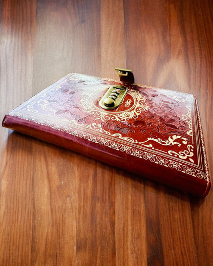 Exclusive Leather Notebook "Secret Notebook" A5 with Combination Lock - personalization with engraving