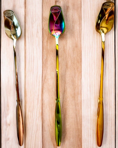 Personalized Rose Spoon with Engraving Option for a Gift - 3 Color Variants to Choose From