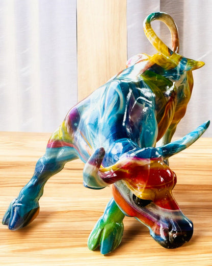 Sculpture Taureau Décoratif "BullArt" – Art Unique avec Option de Gravure - 4 variantes de couleurs, pour un cadeau personnalisé