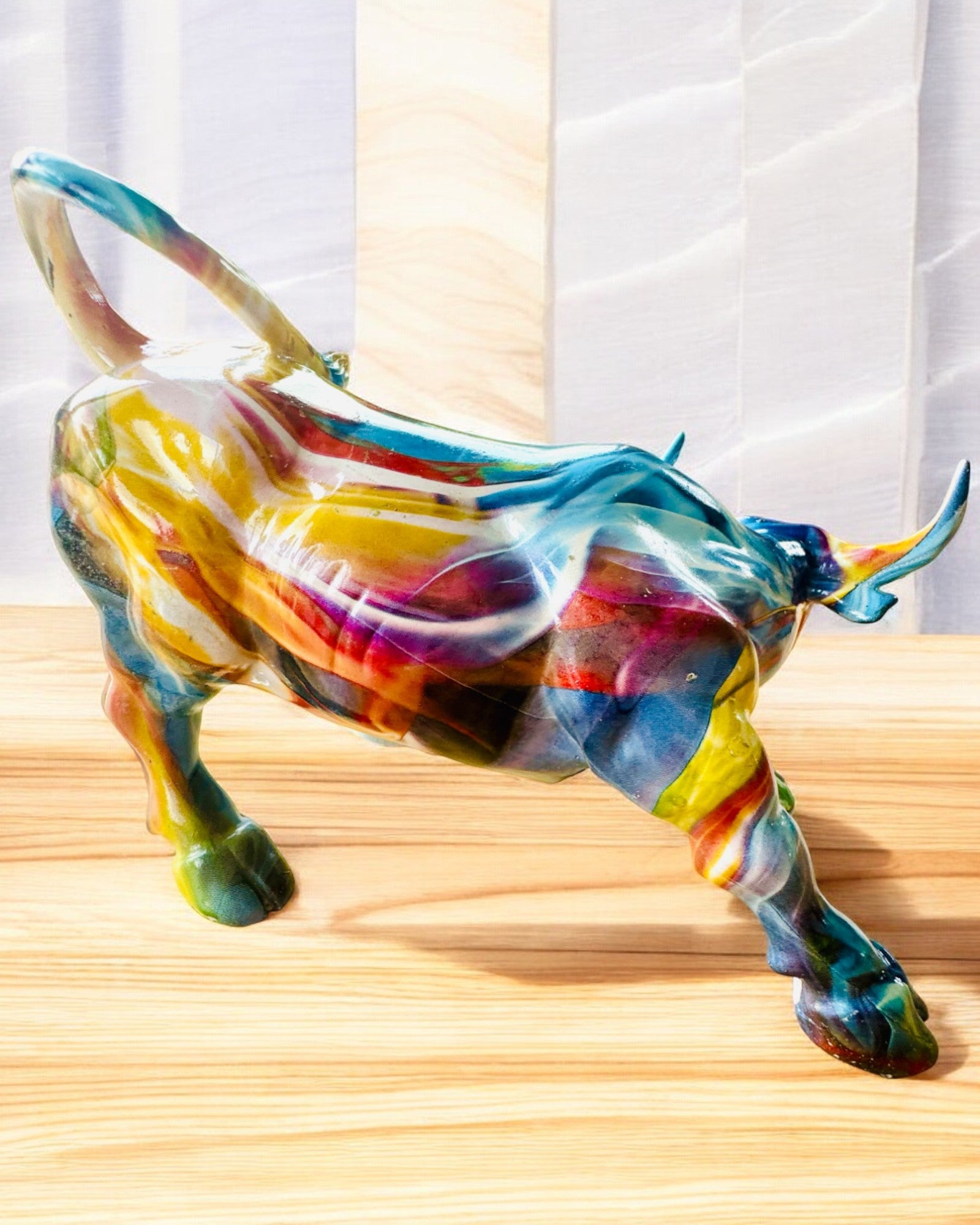 Sculpture Taureau Décoratif "BullArt" – Art Unique avec Option de Gravure - 4 variantes de couleurs, pour un cadeau personnalisé