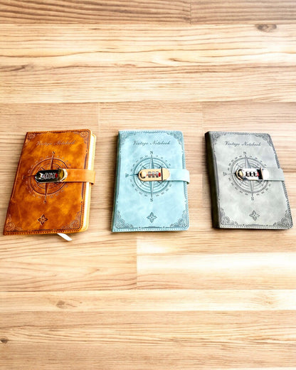 Cahier Secret A5 Vintage avec verrouillage par code - Choisissez Votre Style, personnalisation par gravure pour un cadeau