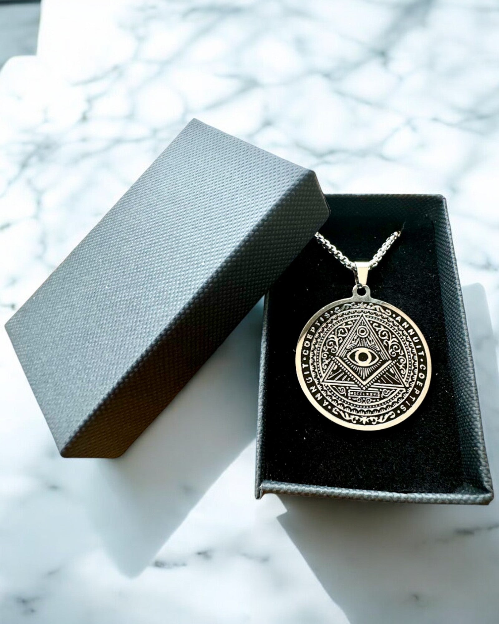 Amulet of Mysterious Power - Engraved Necklace, 2 color variants to choose from