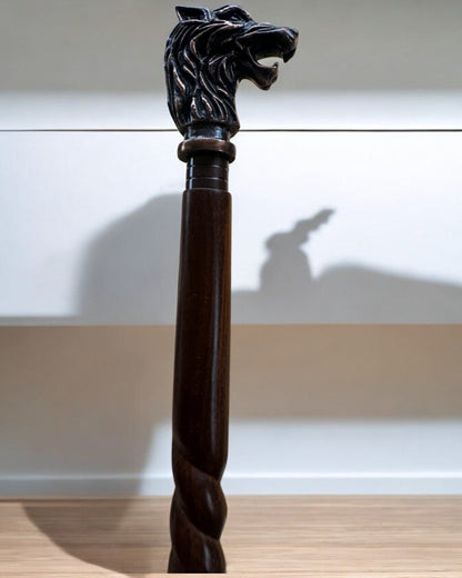 "Wolf Guardian" - Hand-Carved Walking Stick, Wooden, personalization option with engraving