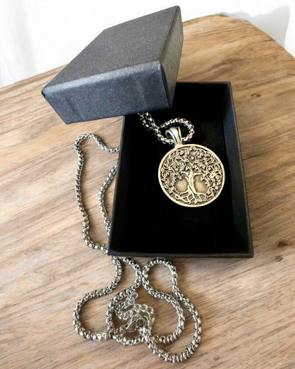 Tree of Life Amulet with Engraving Option - "Vitality of Nature" Necklace, personalization