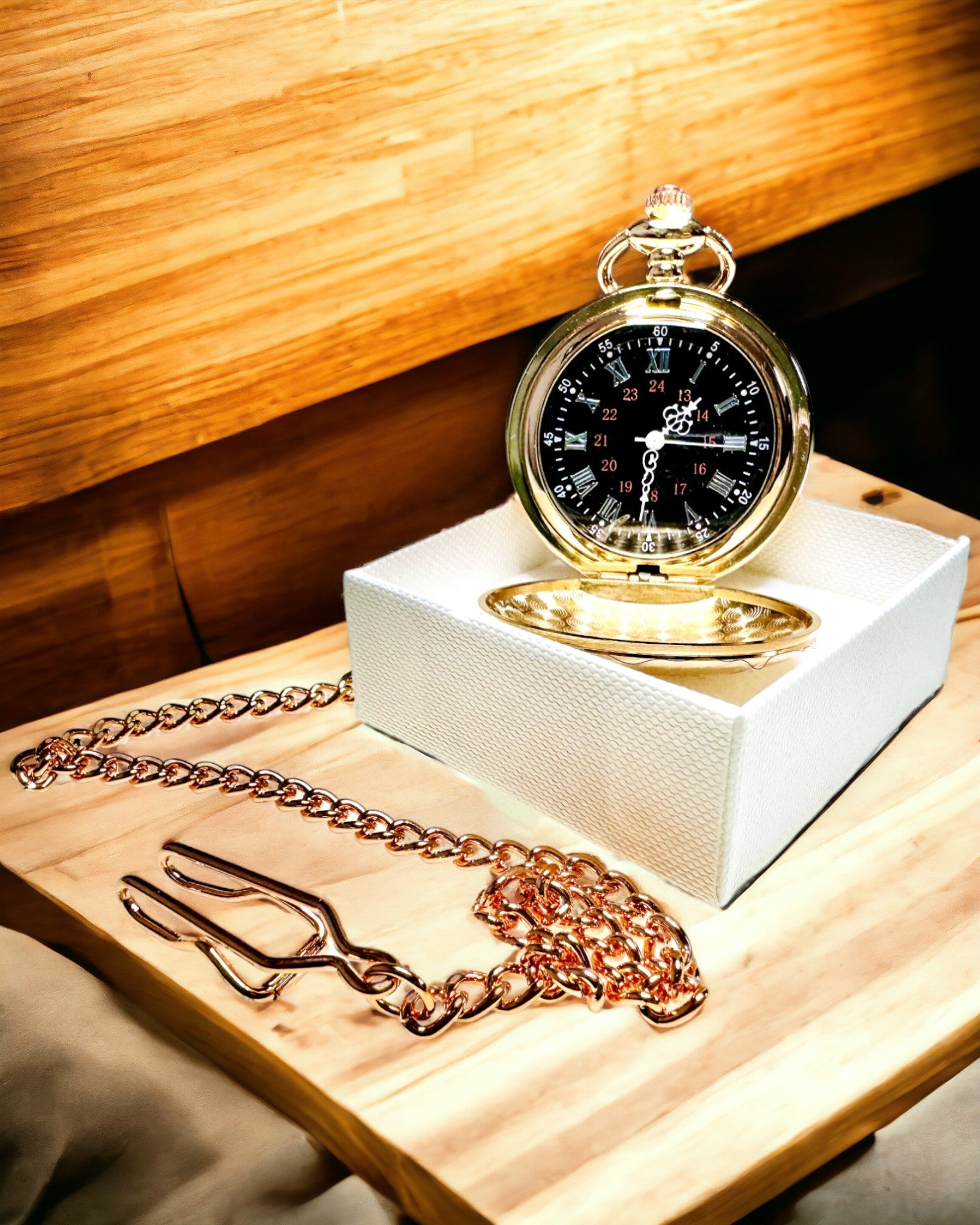 Pocket Watch in Classic Style – Rose Gold, Vintage Elegance