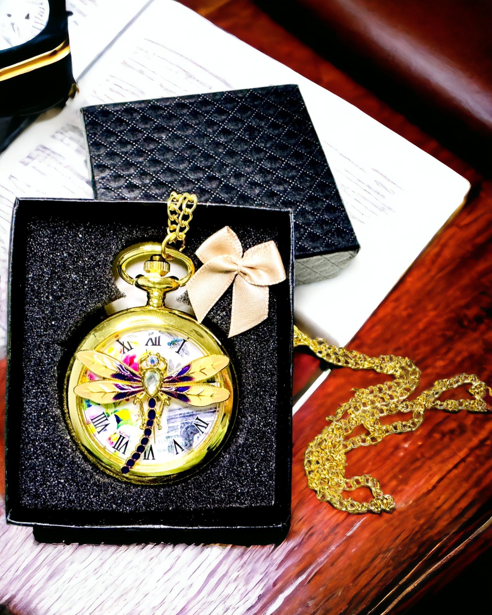 Classic Vintage Pocket Watch with Transparent Cover