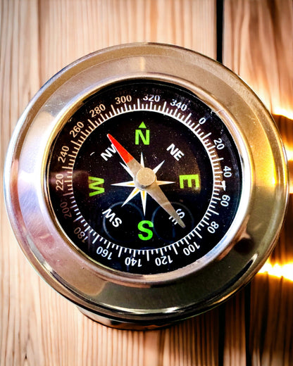 Stainless Steel Camping Compass – Waterproof and Personalized