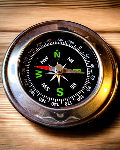 Stainless Steel Camping Compass – Waterproof and Personalized