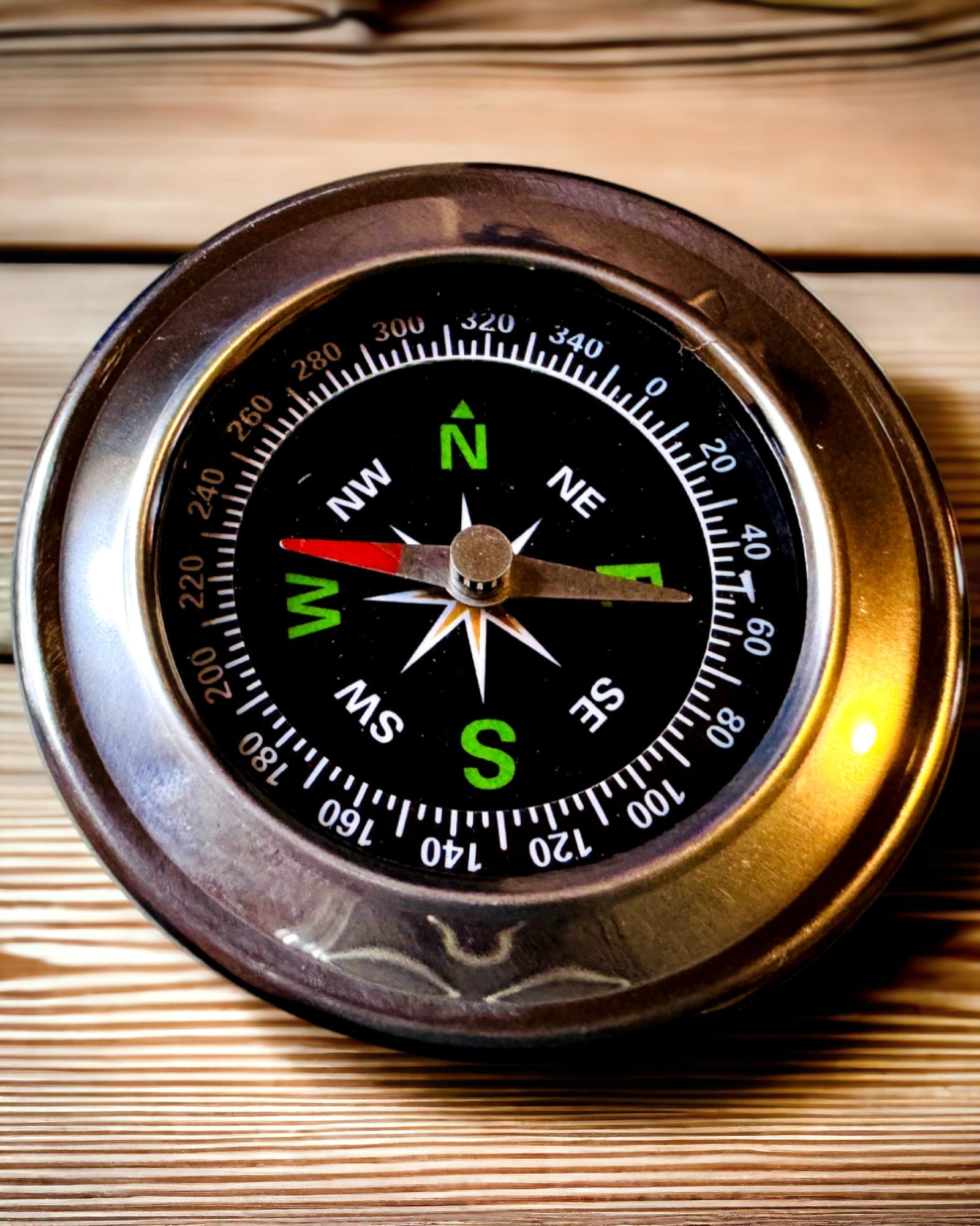 Stainless Steel Camping Compass – Waterproof and Personalized