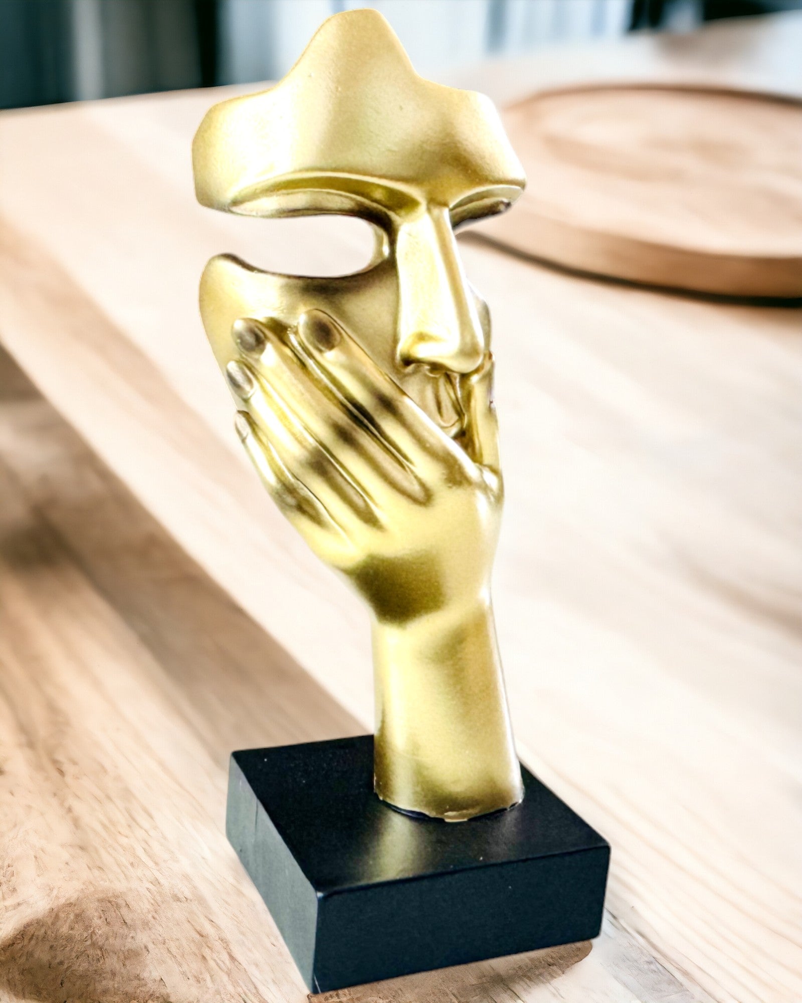 Abstract Hand Sculpture "Touch of Art" - European Style Office Decoration, Personalization with Engraving 2 pieces