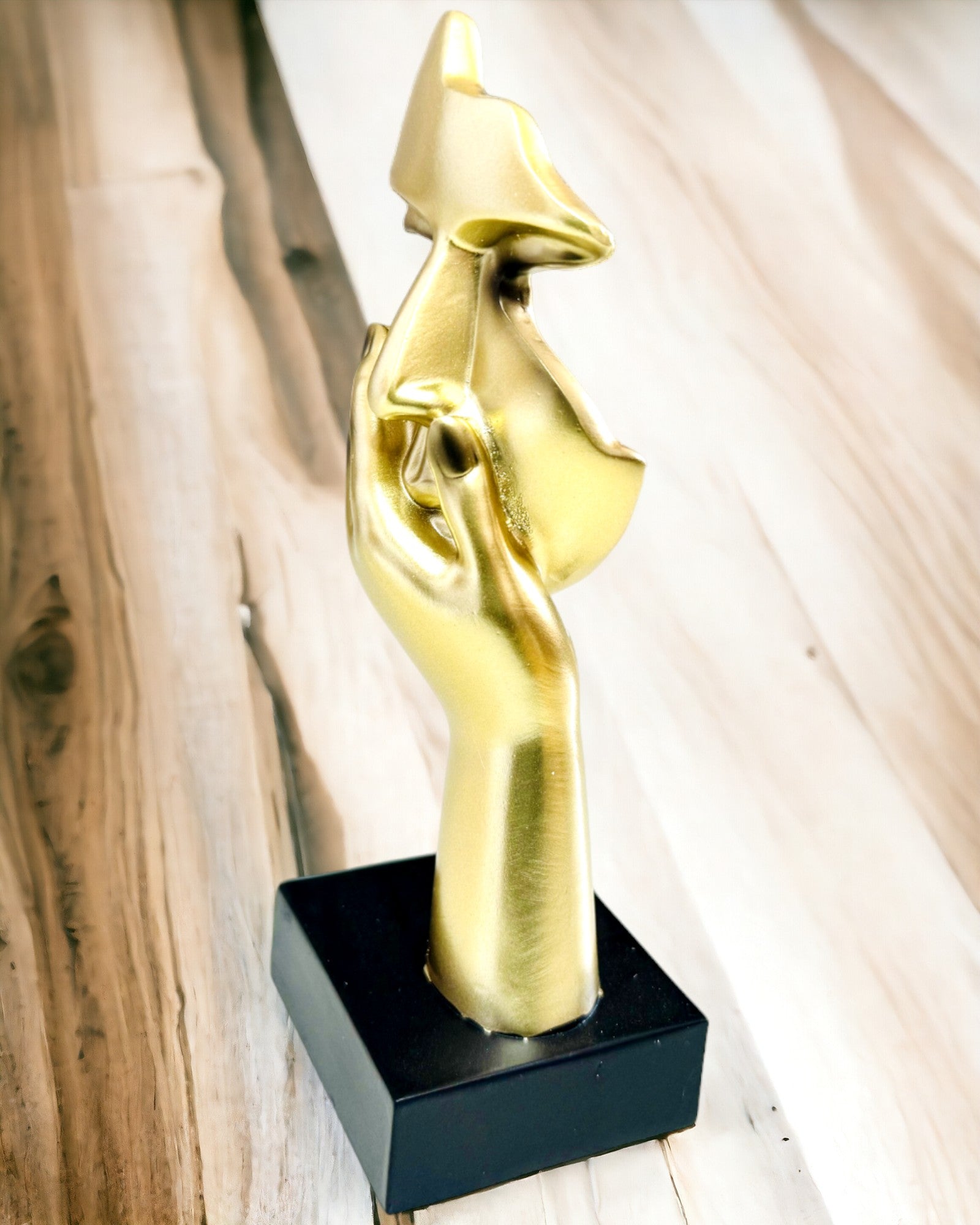 Abstract Hand Sculpture "Touch of Art" - European Style Office Decoration, Personalization with Engraving 2 pieces