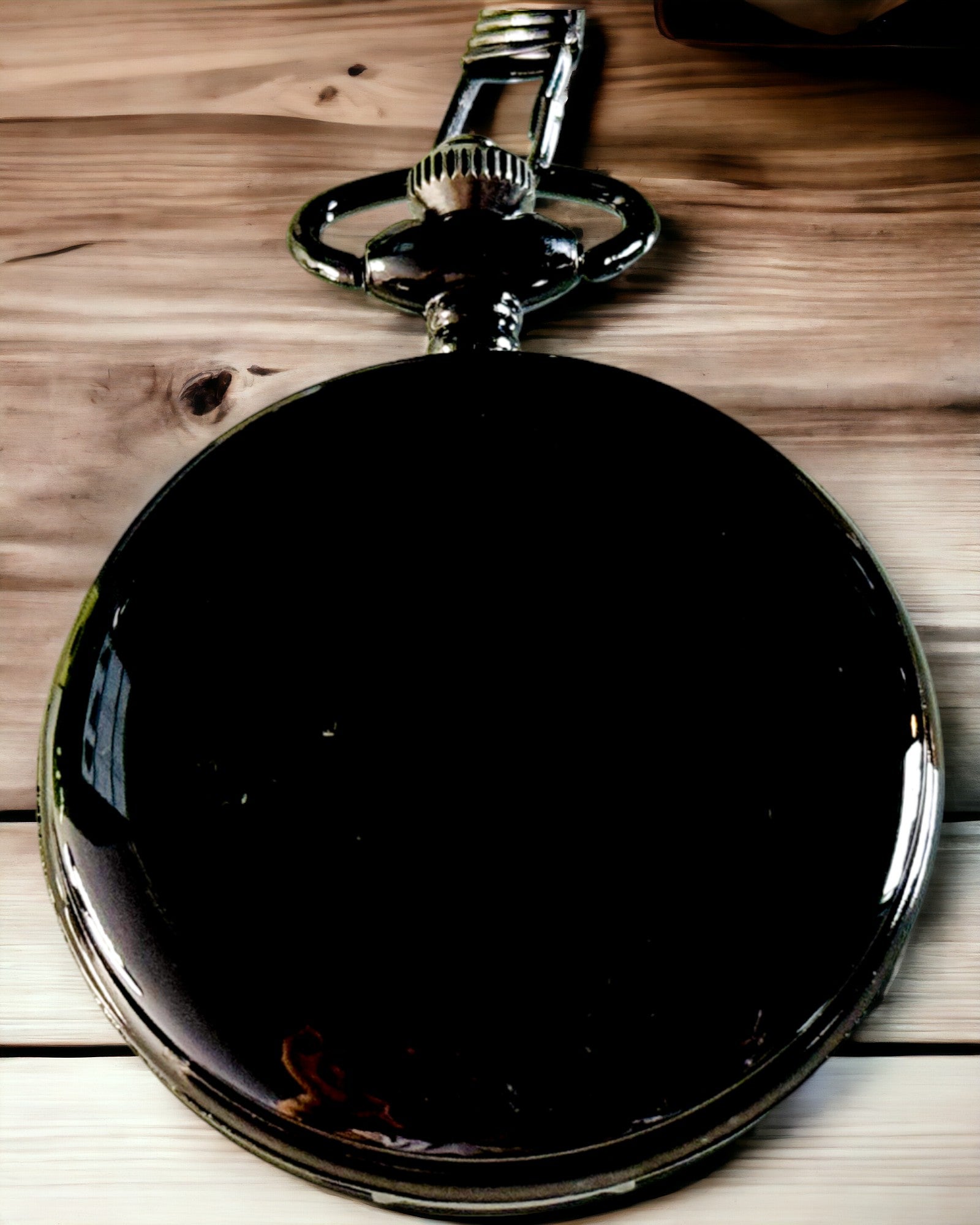 Black pocket watch "Elegance of Time" with personalization option