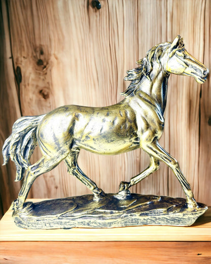 Statuette de Cheval au Galop en Résine avec Option de Gravure