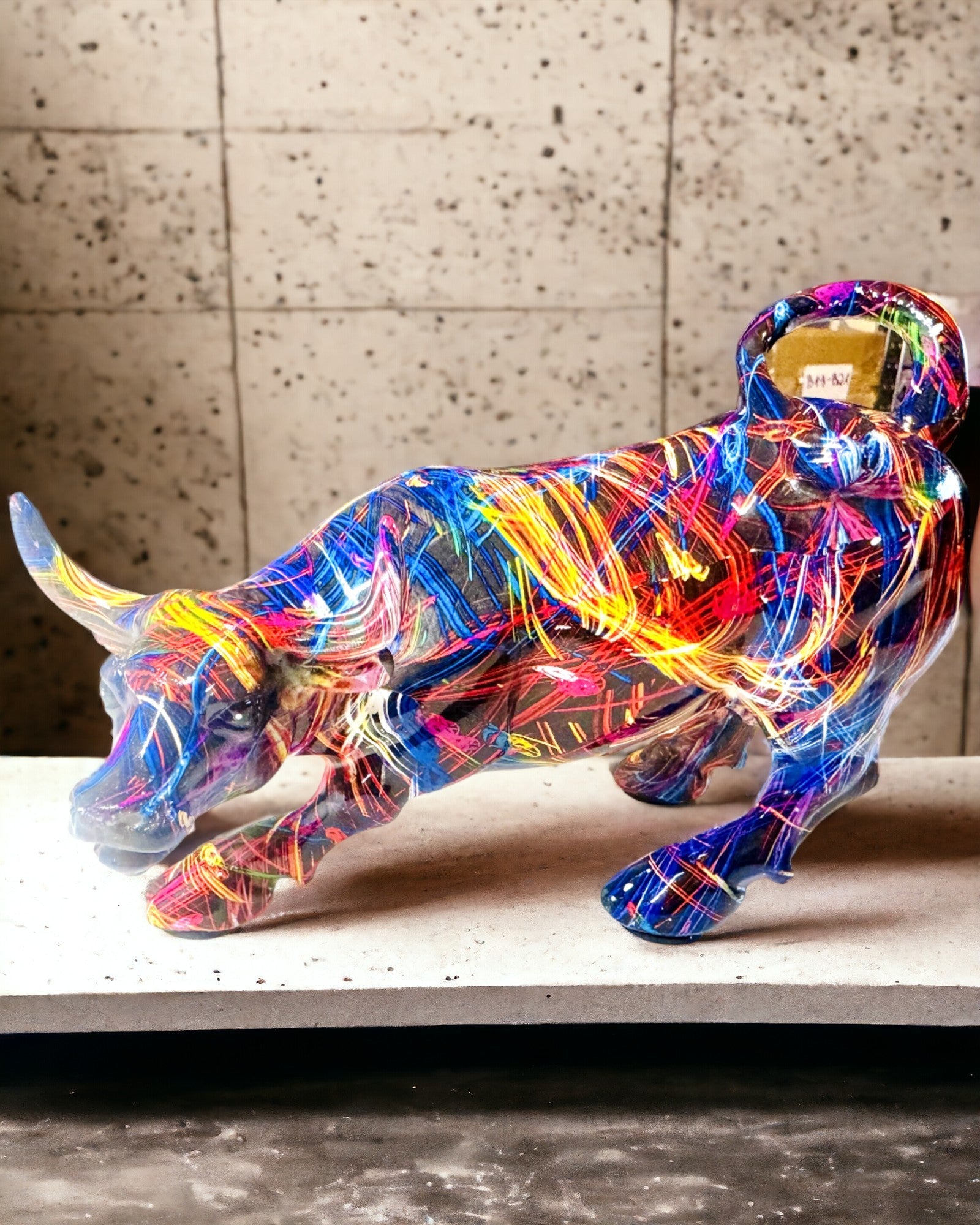 Skulptur Stier Dekorativ "BullArt" – Einzigartige Kunst mit Gravuroption - 4 Farbvarianten, als personalisiertes Geschenk