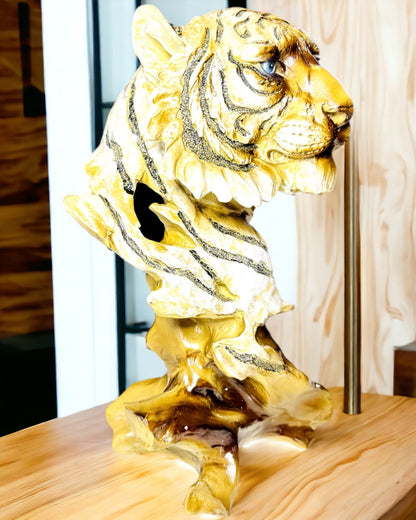 Statua "Tigre Re della Giungla" con Opzione di Incisione, figurina alta 29 cm, decorazione per regalo