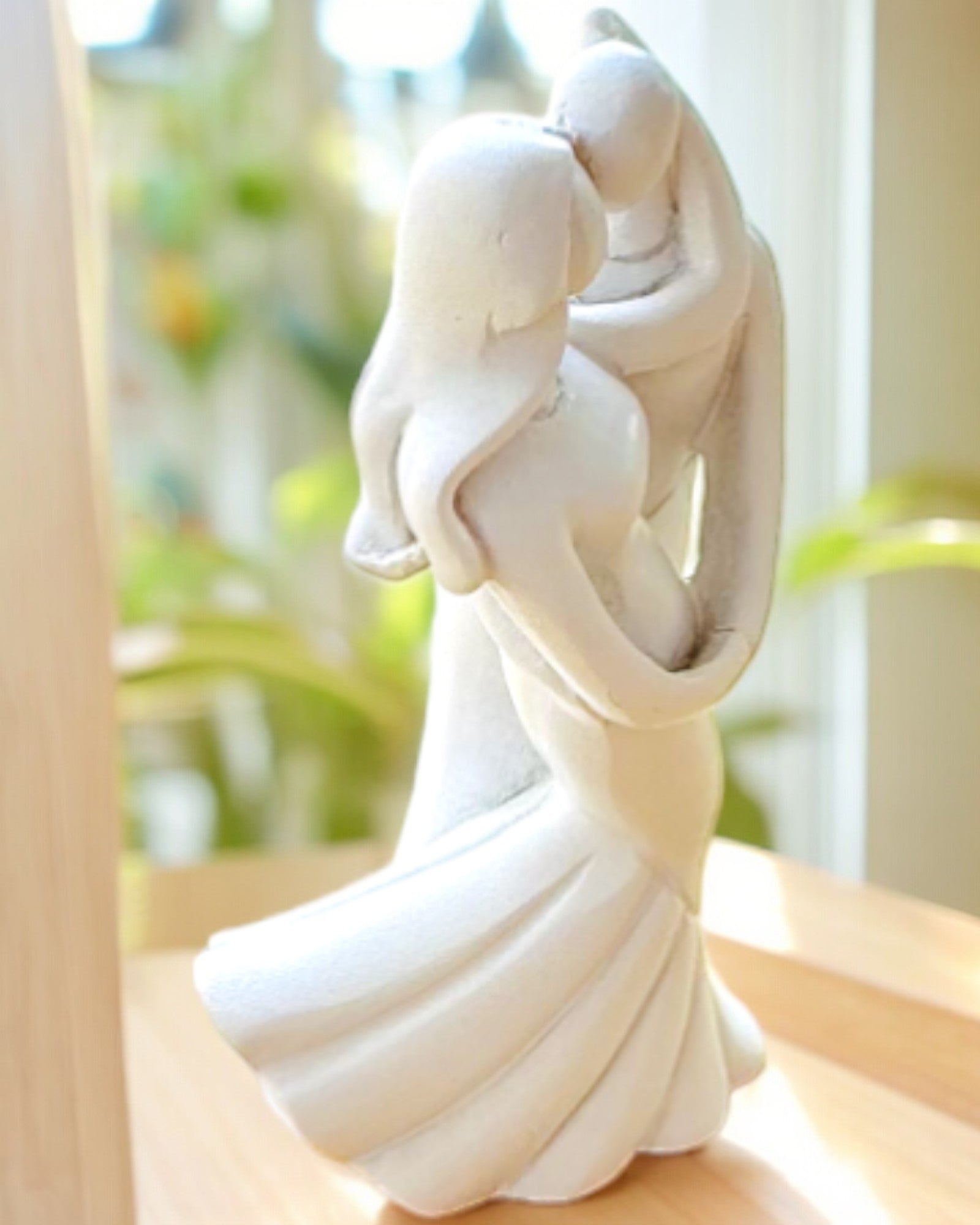 Elegant Union - Small Decorative Figurine with Engraving Option - white color