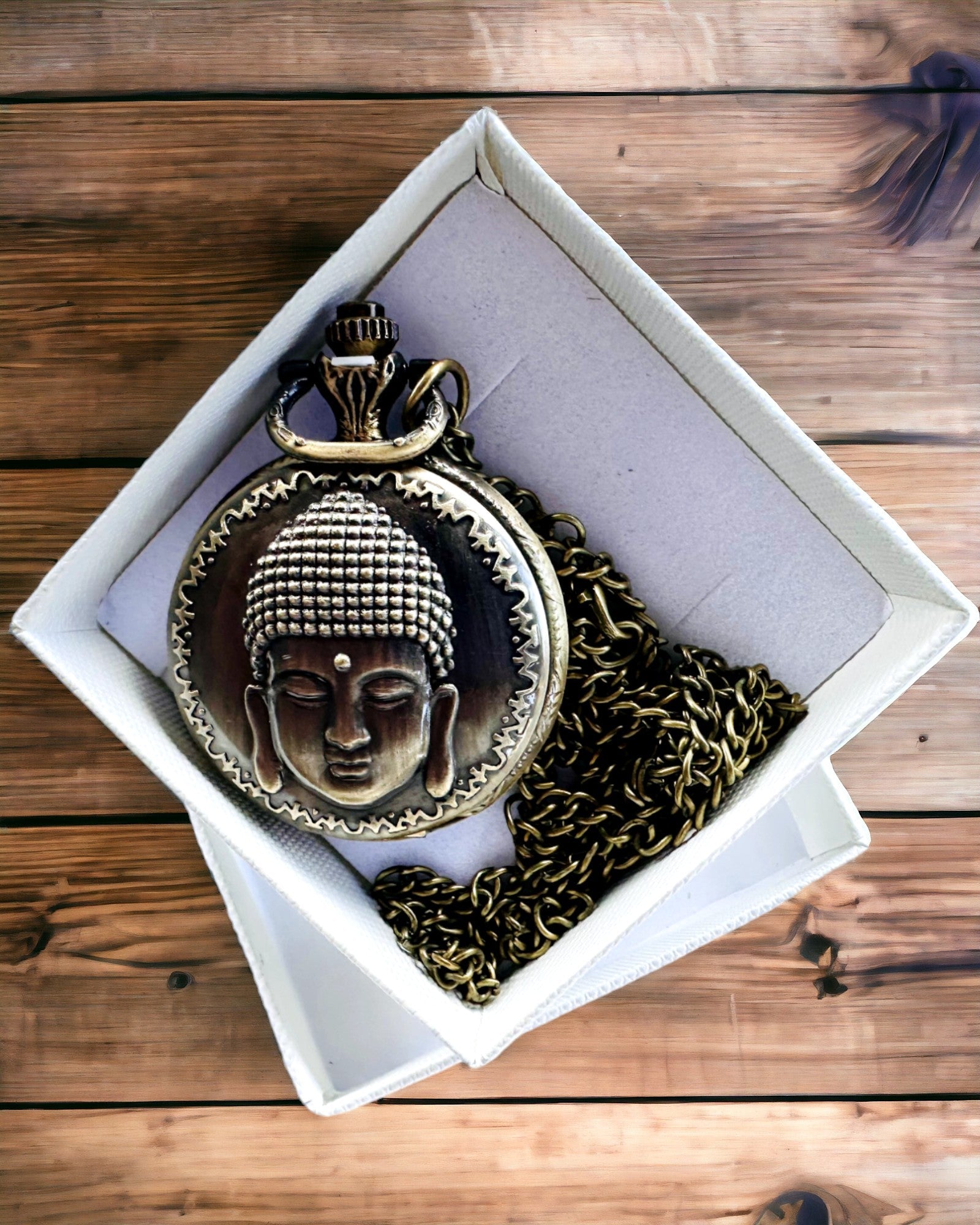 Pocket Watch "Buddha Time Elegance", personalization option with engraving