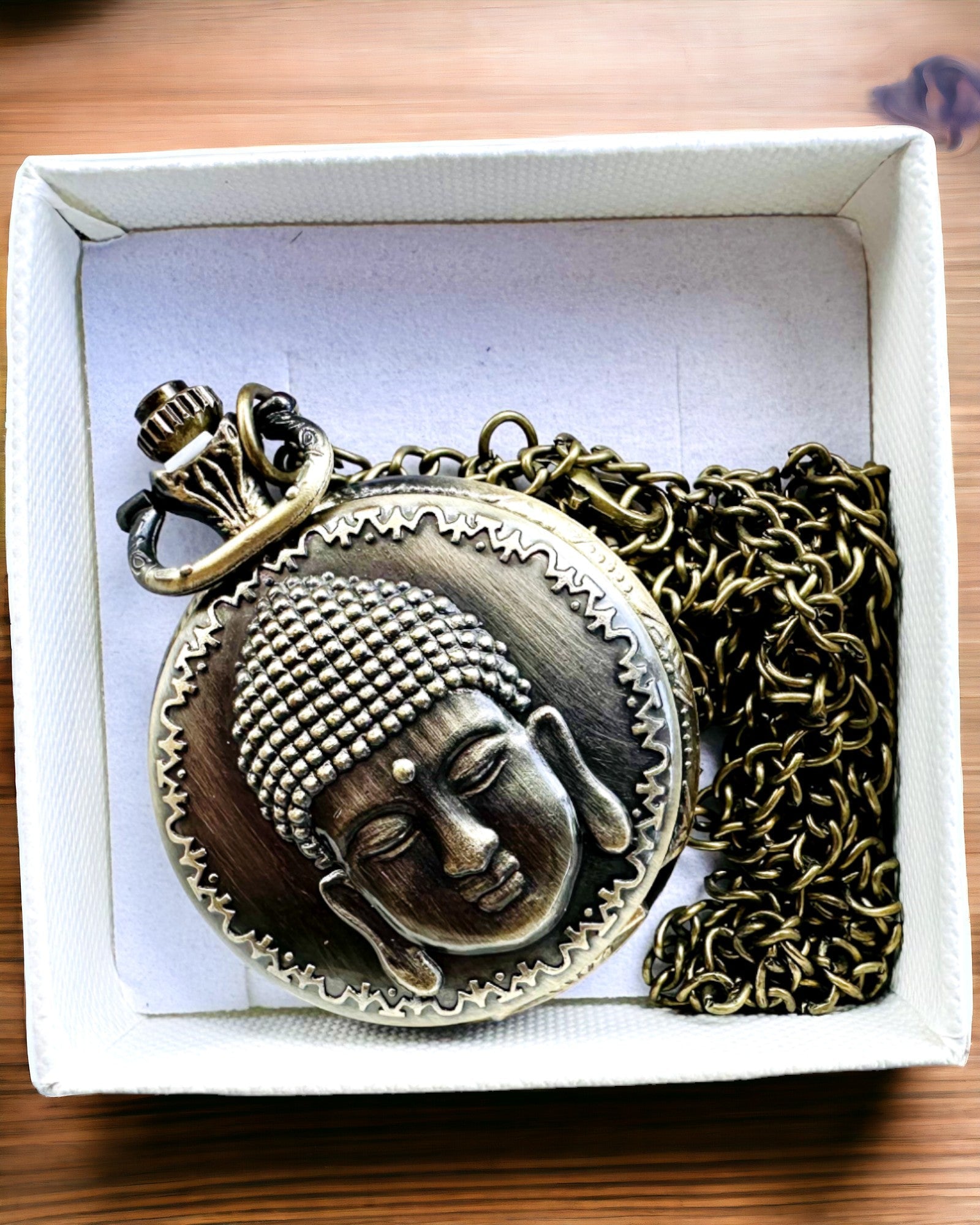 Pocket Watch "Buddha Time Elegance", personalization option with engraving